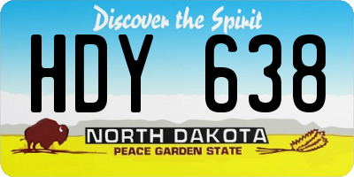 ND license plate HDY638