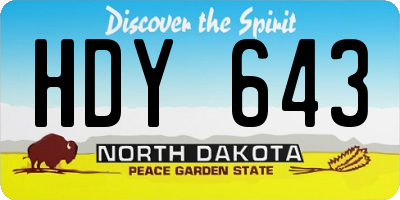 ND license plate HDY643