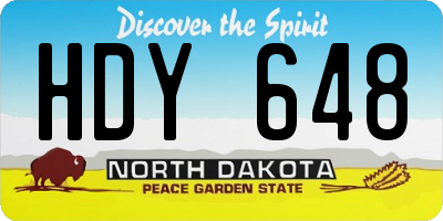 ND license plate HDY648