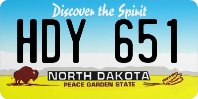 ND license plate HDY651