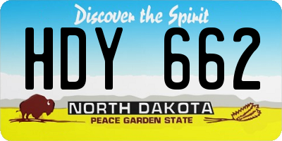ND license plate HDY662