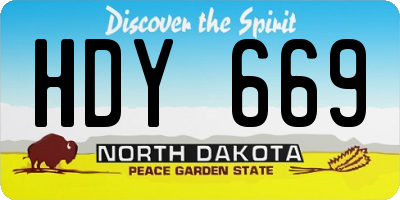 ND license plate HDY669
