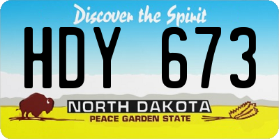 ND license plate HDY673