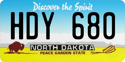 ND license plate HDY680
