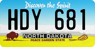 ND license plate HDY681