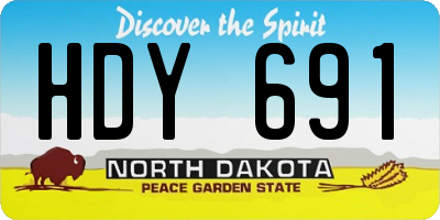 ND license plate HDY691