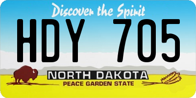 ND license plate HDY705