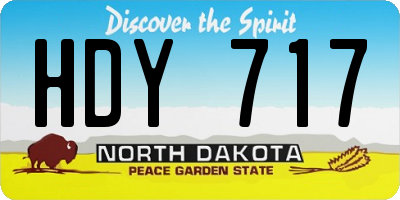 ND license plate HDY717
