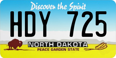 ND license plate HDY725