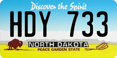 ND license plate HDY733