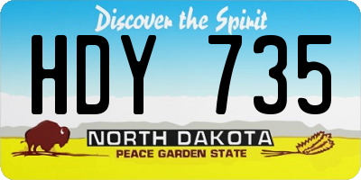 ND license plate HDY735