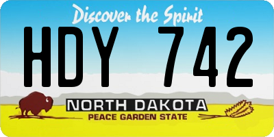ND license plate HDY742