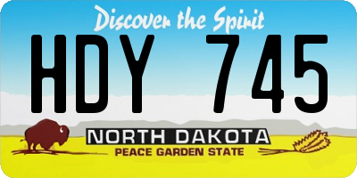 ND license plate HDY745