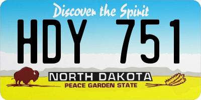 ND license plate HDY751