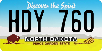 ND license plate HDY760