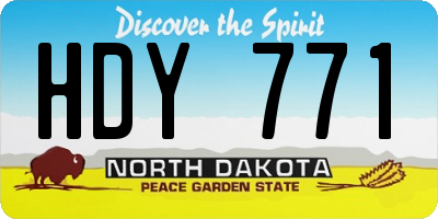 ND license plate HDY771