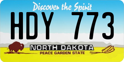 ND license plate HDY773