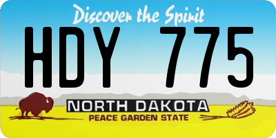 ND license plate HDY775