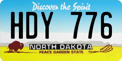ND license plate HDY776