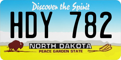 ND license plate HDY782