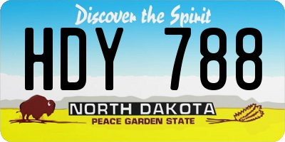 ND license plate HDY788