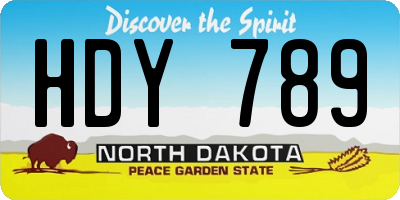 ND license plate HDY789