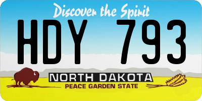 ND license plate HDY793