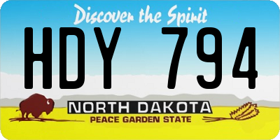 ND license plate HDY794
