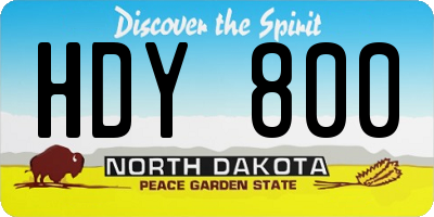 ND license plate HDY800