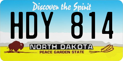 ND license plate HDY814