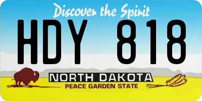 ND license plate HDY818