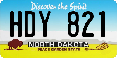 ND license plate HDY821