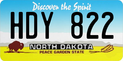 ND license plate HDY822