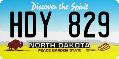 ND license plate HDY829