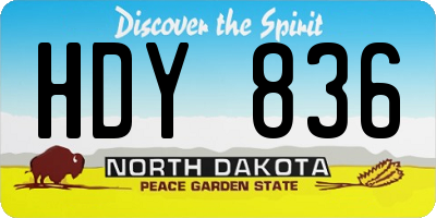 ND license plate HDY836