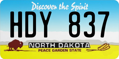 ND license plate HDY837