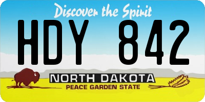 ND license plate HDY842