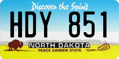 ND license plate HDY851