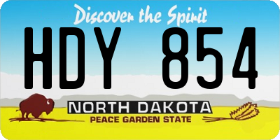 ND license plate HDY854