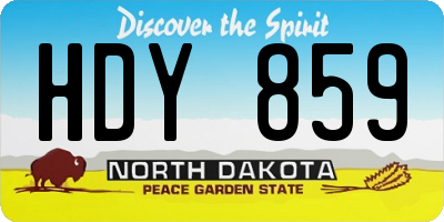 ND license plate HDY859