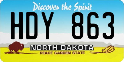 ND license plate HDY863