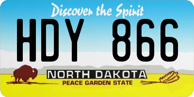 ND license plate HDY866