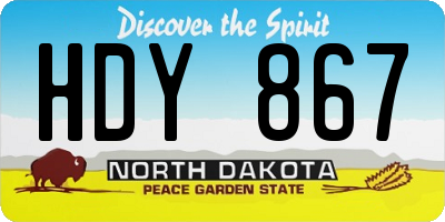 ND license plate HDY867