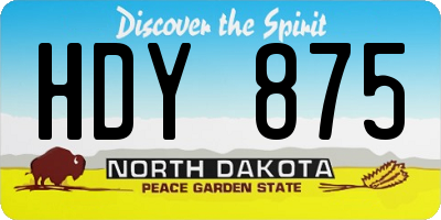 ND license plate HDY875
