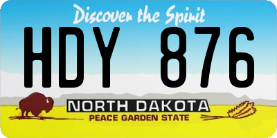 ND license plate HDY876
