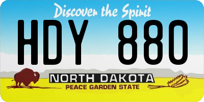 ND license plate HDY880