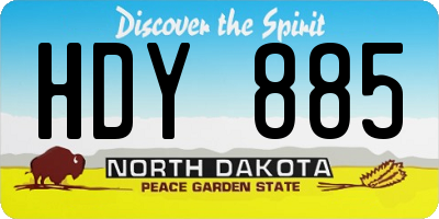 ND license plate HDY885