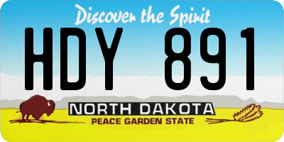 ND license plate HDY891