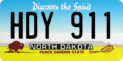 ND license plate HDY911