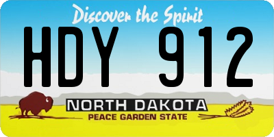 ND license plate HDY912
